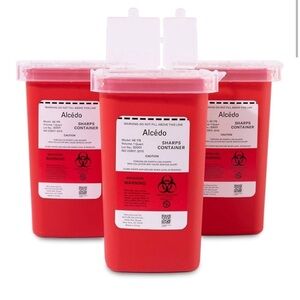 Alcedo Sharps Container for Home Use 1 Quart 3 Pack